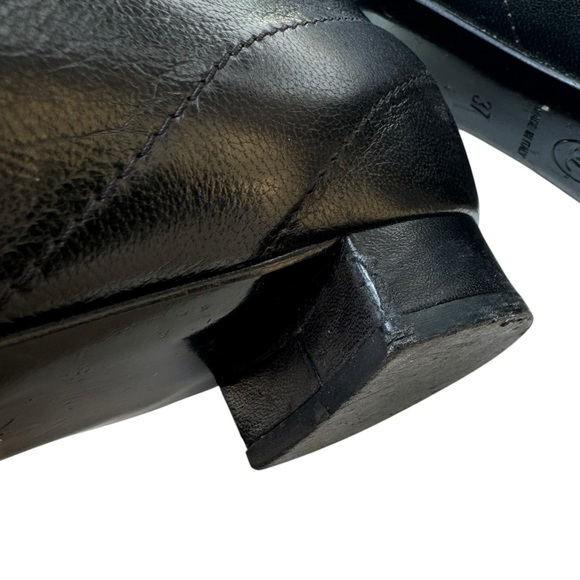 Chanel Interlocking CC Logo Black Quilted Leather Kitten Heel Flats, Size 37 - Picture 10 of 14